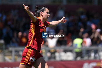 05/05/2024 - Evelyne Viens of A.S. Roma Women celebrates after scoring the gol of 1-0 during the Day 26 of Women Serie A Playoffs between A.S. Roma Women vs F.C. Inter on 5 May 2024 at the Tre Fontane Stadium in Rome, Italy. - AS ROMA - FC INTERNAZIONALE WOMEN - SERIE A FEMMINILE - CALCIO