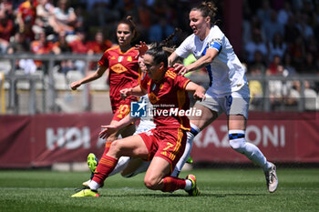 2024-05-05 - Evelyne Viens of A.S. Roma Women scores the goal of 1-0 during the Day 26 of Women Serie A Playoffs between A.S. Roma Women vs F.C. Inter on 5 May 2024 at the Tre Fontane Stadium in Rome, Italy. - AS ROMA - FC INTERNAZIONALE WOMEN - ITALIAN SERIE A WOMEN - SOCCER