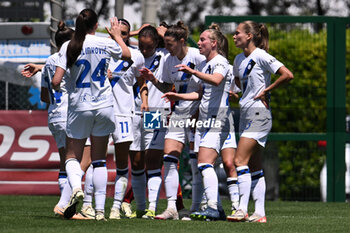 2024-05-05 - Agnese Bonfantini of F.C. Inter celebrates after scoring the gol of 1-1 during the Day 26 of Women Serie A Playoffs between A.S. Roma Women vs F.C. Inter on 5 May 2024 at the Tre Fontane Stadium in Rome, Italy. - AS ROMA - FC INTERNAZIONALE WOMEN - ITALIAN SERIE A WOMEN - SOCCER