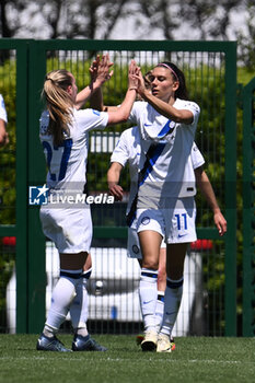 2024-05-05 - Agnese Bonfantini of F.C. Inter celebrates after scoring the gol of 1-1 during the Day 26 of Women Serie A Playoffs between A.S. Roma Women vs F.C. Inter on 5 May 2024 at the Tre Fontane Stadium in Rome, Italy. - AS ROMA - FC INTERNAZIONALE WOMEN - ITALIAN SERIE A WOMEN - SOCCER