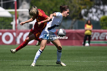 2024-05-05 - Moeka Minami of A.S. Roma Women and Agnese Bonfantini of F.C. Inter during the Day 26 of Women Serie A Playoffs between A.S. Roma Women vs F.C. Inter on 5 May 2024 at the Tre Fontane Stadium in Rome, Italy. - AS ROMA - FC INTERNAZIONALE WOMEN - ITALIAN SERIE A WOMEN - SOCCER