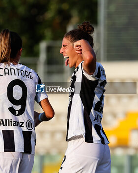 2024-09-01 - Valentina Bergamaschi of Juventus Women celebrates with her teammates scoring the 3-1 goal during the Women's Serie A match between Sassuolo Women and Juventus Women at the Enzo Ricci Stadium in Sassuolo on September 01, 2024 in Sassuolo, Italy. - US SASSUOLO VS JUVENTUS FC - ITALIAN SERIE A WOMEN - SOCCER