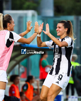 2024-09-01 - Sofia Cantore celebrates scoring the 1-4 goal during the Women's Serie A match between Sassuolo Women and Juventus Women at the Enzo Ricci Stadium in Sassuolo on September 01, 2024 in Sassuolo, Italy. - US SASSUOLO VS JUVENTUS FC - ITALIAN SERIE A WOMEN - SOCCER