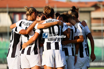 2024-09-01 - Chiara Beccari of Juventus Women celebrates with her teammates scoring the 1-0 goal during the Women's Serie A match between Sassuolo Women and Juventus Women at the Enzo Ricci Stadium in Sassuolo on September 01, 2024 in Sassuolo, Italy. - US SASSUOLO VS JUVENTUS FC - ITALIAN SERIE A WOMEN - SOCCER