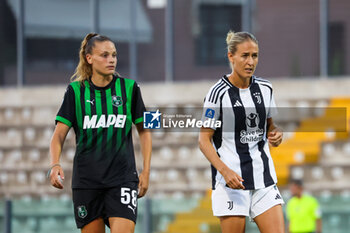 2024-09-01 - Emma Girotto of Sassuolo Women and Emma Kulberg of Juventus Women during the Women's Serie A match between Sassuolo Women and Juventus Women at the Enzo Ricci Stadium in Sassuolo on September 01, 2024 in Sassuolo, Italy - US SASSUOLO VS JUVENTUS FC - ITALIAN SERIE A WOMEN - SOCCER