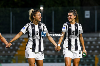 2024-09-01 - Martina Rosucci and Sofia Cantore of Juventus Women during the Women's Serie A match between Sassuolo Women and Juventus Women at the Enzo Ricci Stadium in Sassuolo on September 01, 2024 in Sassuolo, Italy - US SASSUOLO VS JUVENTUS FC - ITALIAN SERIE A WOMEN - SOCCER