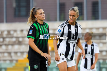 2024-09-01 - Emma Girotto of Sassuolo Women and Emma Kulberg of Juventus Women during the Women's Serie A match between Sassuolo Women and Juventus Women at the Enzo Ricci Stadium in Sassuolo on September 01, 2024 in Sassuolo, Italy - US SASSUOLO VS JUVENTUS FC - ITALIAN SERIE A WOMEN - SOCCER