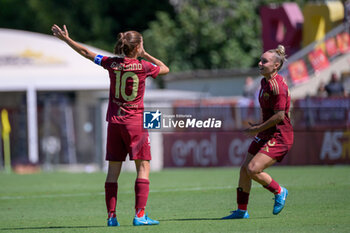 2024-09-14 - Manuela Giugliano (AS Roma Women) celebrates after scoring the goal 1-0 during the Italian Football Championship League A Women 2024/2025 match between AS Roma vs US Sassuolo at the Tre Fontane stadium on 14 September 2024. - AS ROMA VS US SASSUOLO - ITALIAN SERIE A WOMEN - SOCCER