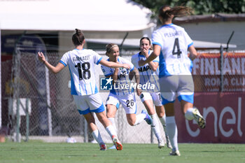 2024-09-14 - Lana Clelland (Sassuolo Women) celebrates after scoring the goal 1-1 during the Italian Football Championship League A Women 2024/2025 match between AS Roma vs US Sassuolo at the Tre Fontane stadium on 14 September 2024. - AS ROMA VS US SASSUOLO - ITALIAN SERIE A WOMEN - SOCCER