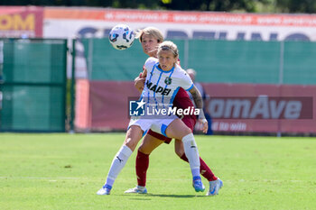 2024-09-14 - Lana Clelland (Sassuolo Women) and Moeka Minami (AS Roma Women)  during the Italian Football Championship League A Women 2024/2025 match between AS Roma vs US Sassuolo at the Tre Fontane stadium on 14 September 2024. - AS ROMA VS US SASSUOLO - ITALIAN SERIE A WOMEN - SOCCER