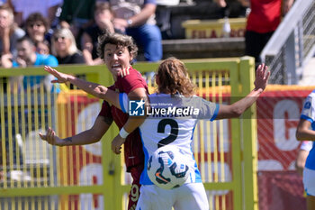 2024-09-14 - AS Roma's Valentina Giacinti Davina Philtjens (Sassuolo Women)  during the Italian Football Championship League A Women 2024/2025 match between AS Roma vs US Sassuolo at the Tre Fontane stadium on 14 September 2024. - AS ROMA VS US SASSUOLO - ITALIAN SERIE A WOMEN - SOCCER