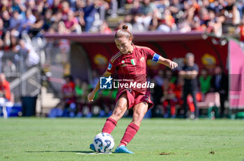 2024-09-14 - AS Roma's Manuela Giugliano goal 1-0 during the Italian Football Championship League A Women 2024/2025 match between AS Roma vs US Sassuolo at the Tre Fontane stadium on 14 September 2024. - AS ROMA VS US SASSUOLO - ITALIAN SERIE A WOMEN - SOCCER