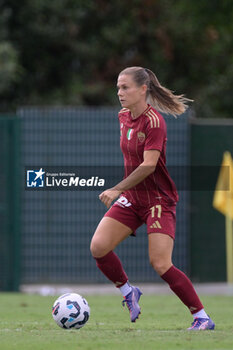 2024-09-14 - AS Roma's Emilie Haavi  during the Italian Football Championship League A Women 2024/2025 match between AS Roma vs US Sassuolo at the Tre Fontane stadium on 14 September 2024. - AS ROMA VS US SASSUOLO - ITALIAN SERIE A WOMEN - SOCCER