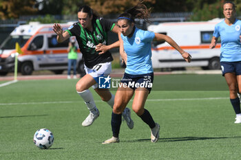 2024-09-20 - Samantha Fisher of US Sassuolo Femminile competes for the ball with Alice Pellinghelli of Napoli Femminile during the Soccer- Italian Serie A Women between Napoli Femminile vs US Sassuolo at Arena Giuseppe Piccolo Stadium - NAPOLI FEMMINILE VS US SASSUOLO - ITALIAN SERIE A WOMEN - SOCCER