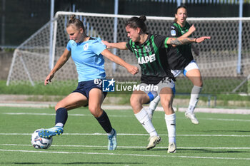 2024-09-20 - Michela Giordano of Napoli Femminile competes for the ball with De Rita of US Sassuolo during the Soccer- Italian Serie A Women between Napoli Femminile vs US Sassuolo at Arena Giuseppe Piccolo Stadium - NAPOLI FEMMINILE VS US SASSUOLO - ITALIAN SERIE A WOMEN - SOCCER