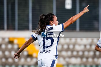 2024-09-28 - Annamaria Serturini celebrates scoring the 0-1 goal during the Women's Serie A match between Sassuolo Women and Inter Women at the Enzo Ricci Stadium in Sassuolo on September 28, 2024 in Sassuolo, Italy. - US SASSUOLO VS INTER - FC INTERNAZIONALE - ITALIAN SERIE A WOMEN - SOCCER