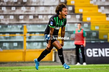 2024-09-28 - Kassandra Missipo celebrates scoring the 1-1 goal during the Women's Serie A match between Sassuolo Women and Inter Women at the Enzo Ricci Stadium in Sassuolo on September 28, 2024 in Sassuolo, Italy. - US SASSUOLO VS INTER - FC INTERNAZIONALE - ITALIAN SERIE A WOMEN - SOCCER