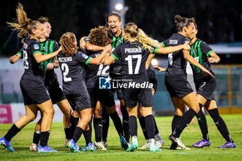 2024-09-28 - Sassuolo Women celebrates with her teammates scoring the 1-1 goal during the Women's Serie A match between Sassuolo Women and Inter Women at the Enzo Ricci Stadium in Sassuolo on September 28, 2024 in Sassuolo, Italy. - US SASSUOLO VS INTER - FC INTERNAZIONALE - ITALIAN SERIE A WOMEN - SOCCER