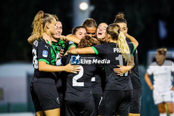 2024-09-28 - Sassuolo Women celebrates with her teammates scoring the 1-1 goal during the Women's Serie A match between Sassuolo Women and Inter Women at the Enzo Ricci Stadium in Sassuolo on September 28, 2024 in Sassuolo, Italy. - US SASSUOLO VS INTER - FC INTERNAZIONALE - ITALIAN SERIE A WOMEN - SOCCER