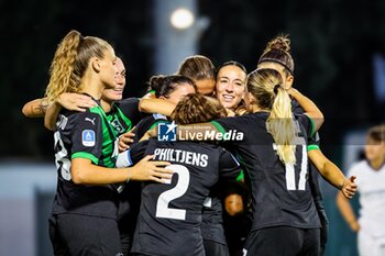 2024-09-28 - Sassuolo Women celebrates with her teammates scoring the 1-1 goal during the Women's Serie A match between Sassuolo Women and Inter Women at the Enzo Ricci Stadium in Sassuolo on September 28, 2024 in Sassuolo, Italy. - US SASSUOLO VS INTER - FC INTERNAZIONALE - ITALIAN SERIE A WOMEN - SOCCER