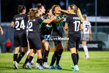 2024-09-28 - Sassuolo Women celebrates with her teammates scoring the 1-1 goal during the Women's Serie A match between Sassuolo Women and Inter Women at the Enzo Ricci Stadium in Sassuolo on September 28, 2024 in Sassuolo, Italy. - US SASSUOLO VS INTER - FC INTERNAZIONALE - ITALIAN SERIE A WOMEN - SOCCER