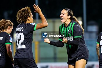 2024-09-28 - Sassuolo Women celebrates with her teammates scoring the 1-1 goal during the Women's Serie A match between Sassuolo Women and Inter Women at the Enzo Ricci Stadium in Sassuolo on September 28, 2024 in Sassuolo, Italy. - US SASSUOLO VS INTER - FC INTERNAZIONALE - ITALIAN SERIE A WOMEN - SOCCER