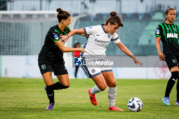 2024-09-28 - Greta Adami of Sassuolo Women and Elisa Polli of Inter Women during the Women's Serie A match between Sassuolo Women and Inter Women at the Enzo Ricci Stadium in Sassuolo on September 28, 2024 in Sassuolo, Italy. - US SASSUOLO VS INTER - FC INTERNAZIONALE - ITALIAN SERIE A WOMEN - SOCCER