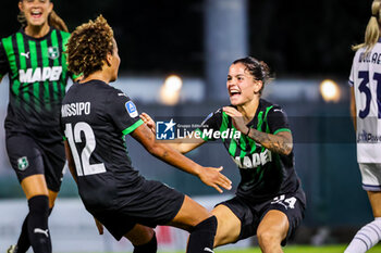 2024-09-28 - Sassuolo Women celebrates with her teammates scoring the 1-1 goal during the Women's Serie A match between Sassuolo Women and Inter Women at the Enzo Ricci Stadium in Sassuolo on September 28, 2024 in Sassuolo, Italy. - US SASSUOLO VS INTER - FC INTERNAZIONALE - ITALIAN SERIE A WOMEN - SOCCER