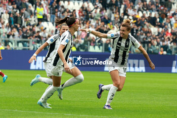 2024-10-13 - Barbara Bonansea (Juventus Women) celebrates with Cristiana Girelli (Juventus Women) - JUVENTUS FC VS AS ROMA - ITALIAN SERIE A WOMEN - SOCCER