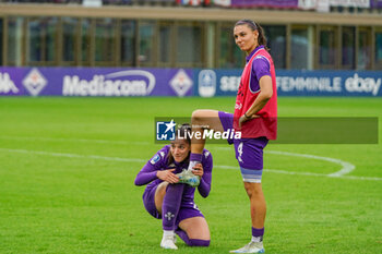 2024-10-19 - #4 Agnese Bonfantini (Fiorentina Femminile) and #23 Lucia Pastrenge (Fiorentina Femminile) exultation at the end of the match - ACF FIORENTINA VS LAZIO WOMEN - ITALIAN SERIE A WOMEN - SOCCER