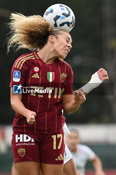 2024-10-20 - Alayah Pilgrim of A.S. Roma Femminile in action during the 7th day of the Serie A Femminile eBay Championship between A.S. Roma and A.C. Milan Femminile at the Tre Fontane Stadium on October 20, 2024 in Rome, Italy. - AS ROMA VS AC MILAN - ITALIAN SERIE A WOMEN - SOCCER