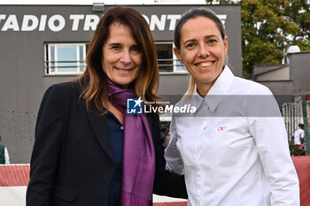 2024-10-20 - Elisabetta Bavagnoli of A.S. Roma and Elisabet Spina of A.C. Milan during the 7th day of the Serie A Femminile eBay Championship between A.S. Roma and A.C. Milan Femminile at the Tre Fontane Stadium on October 20, 2024 in Rome, Italy. - AS ROMA VS AC MILAN - ITALIAN SERIE A WOMEN - SOCCER