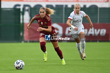 2024-10-20 - Alayah Pilgrim of A.S. Roma Femminile and Emma Koivisto of A.C. Milan Femminile in action during the 7th day of the Serie A Femminile eBay Championship between A.S. Roma and A.C. Milan Femminile at the Tre Fontane Stadium on October 20, 2024 in Rome, Italy. - AS ROMA VS AC MILAN - ITALIAN SERIE A WOMEN - SOCCER