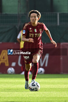 2024-10-20 - Moeka Minami of A.S. Roma Femminile in action during the 7th day of the Serie A Femminile eBay Championship between A.S. Roma and A.C. Milan Femminile at the Tre Fontane Stadium on October 20, 2024 in Rome, Italy. - AS ROMA VS AC MILAN - ITALIAN SERIE A WOMEN - SOCCER