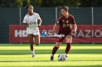 2024-10-20 - Evelyn Ijeh of A.C. Milan Femminile and Giulia Dragoni of A.S. Roma Femminile in action during the 7th day of the Serie A Femminile eBay Championship between A.S. Roma and A.C. Milan Femminile at the Tre Fontane Stadium on October 20, 2024 in Rome, Italy. - AS ROMA VS AC MILAN - ITALIAN SERIE A WOMEN - SOCCER