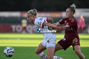 2024-10-20 - Emma Koivisto of A.C. Milan Femminile and Giada Greggi of A.S. Roma Femminile in action during the 7th day of the Serie A Femminile eBay Championship between A.S. Roma and A.C. Milan Femminile at the Tre Fontane Stadium on October 20, 2024 in Rome, Italy. - AS ROMA VS AC MILAN - ITALIAN SERIE A WOMEN - SOCCER