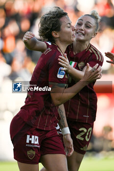 2024-10-20 - Valentina Giacinti of A.S. Roma Femminile celebrates after scoring the gol of 2-1 during the 7th day of the Serie A Femminile eBay Championship between A.S. Roma and A.C. Milan Femminile at the Tre Fontane Stadium on October 20, 2024 in Rome, Italy. - AS ROMA VS AC MILAN - ITALIAN SERIE A WOMEN - SOCCER