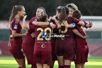 2024-10-20 - Valentina Giacinti of A.S. Roma Femminile celebrates after scoring the gol of 2-1 during the 7th day of the Serie A Femminile eBay Championship between A.S. Roma and A.C. Milan Femminile at the Tre Fontane Stadium on October 20, 2024 in Rome, Italy. - AS ROMA VS AC MILAN - ITALIAN SERIE A WOMEN - SOCCER