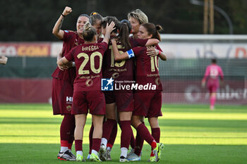 2024-10-20 - Valentina Giacinti of A.S. Roma Femminile celebrates after scoring the gol of 2-1 during the 7th day of the Serie A Femminile eBay Championship between A.S. Roma and A.C. Milan Femminile at the Tre Fontane Stadium on October 20, 2024 in Rome, Italy. - AS ROMA VS AC MILAN - ITALIAN SERIE A WOMEN - SOCCER