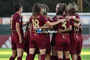 2024-10-20 - Valentina Giacinti of A.S. Roma Femminile celebrates after scoring the gol of 2-1 during the 7th day of the Serie A Femminile eBay Championship between A.S. Roma and A.C. Milan Femminile at the Tre Fontane Stadium on October 20, 2024 in Rome, Italy. - AS ROMA VS AC MILAN - ITALIAN SERIE A WOMEN - SOCCER