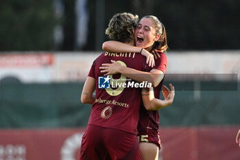 2024-10-20 - Valentina Giacinti of A.S. Roma Femminile celebrates after scoring the gol of 2-1 during the 7th day of the Serie A Femminile eBay Championship between A.S. Roma and A.C. Milan Femminile at the Tre Fontane Stadium on October 20, 2024 in Rome, Italy. - AS ROMA VS AC MILAN - ITALIAN SERIE A WOMEN - SOCCER