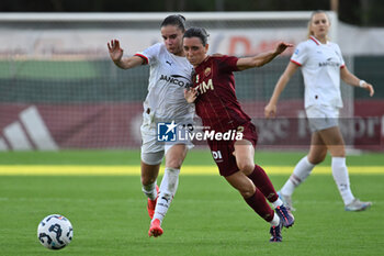 2024-10-20 - Monica Renzotti of A.C. Milan Femminile and Lucia Di Guglielmo of A.S. Roma Femminile in action during the 7th day of the Serie A Femminile eBay Championship between A.S. Roma and A.C. Milan Femminile at the Tre Fontane Stadium on October 20, 2024 in Rome, Italy. - AS ROMA VS AC MILAN - ITALIAN SERIE A WOMEN - SOCCER