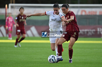 2024-10-20 - Monica Renzotti of A.C. Milan Femminile and Lucia Di Guglielmo of A.S. Roma Femminile in action during the 7th day of the Serie A Femminile eBay Championship between A.S. Roma and A.C. Milan Femminile at the Tre Fontane Stadium on October 20, 2024 in Rome, Italy. - AS ROMA VS AC MILAN - ITALIAN SERIE A WOMEN - SOCCER