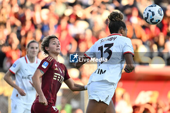 2024-10-20 - Valentina Giacinti of A.S. Roma Femminile and Allyson Swaby of A.C. Milan Femminile during the 7th day of the Serie A Femminile eBay Championship between A.S. Roma and A.C. Milan Femminile at the Tre Fontane Stadium on October 20, 2024 in Rome, Italy. - AS ROMA VS AC MILAN - ITALIAN SERIE A WOMEN - SOCCER