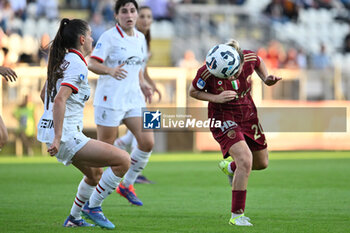 2024-10-20 - Giada Greggi of A.S. Roma Femminile in action during the 7th day of the Serie A Femminile eBay Championship between A.S. Roma and A.C. Milan Femminile at the Tre Fontane Stadium on October 20, 2024 in Rome, Italy. - AS ROMA VS AC MILAN - ITALIAN SERIE A WOMEN - SOCCER