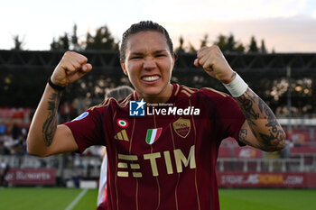 2024-10-20 - Elena Linari of A.S. Roma Femminile during the 7th day of the Serie A Femminile eBay Championship between A.S. Roma and A.C. Milan Femminile at the Tre Fontane Stadium on October 20, 2024 in Rome, Italy. - AS ROMA VS AC MILAN - ITALIAN SERIE A WOMEN - SOCCER