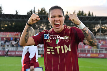 2024-10-20 - Elena Linari of A.S. Roma Femminile during the 7th day of the Serie A Femminile eBay Championship between A.S. Roma and A.C. Milan Femminile at the Tre Fontane Stadium on October 20, 2024 in Rome, Italy. - AS ROMA VS AC MILAN - ITALIAN SERIE A WOMEN - SOCCER