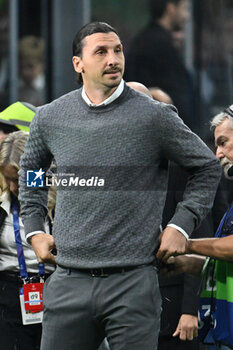 2024-10-20 - Zlatan Ibrahimovic of A.C. Milan during the UEFA Champions League 2024/25 League Phase MD3 match between A.C. Milan and Club Brugge at San Siro Stadium on October 21, 2024 in Milan, Italy. - AS ROMA VS AC MILAN - ITALIAN SERIE A WOMEN - SOCCER