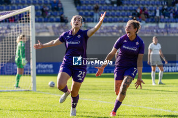 2024-11-03 - Lucia Pastrenge (Fiorentina Femminile) and Miriam Longo (Fiorentina Femminile) exultation after scoring a goal - ACF FIORENTINA VS INTER - FC INTERNAZIONALE - ITALIAN SERIE A WOMEN - SOCCER