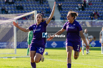 2024-11-03 - Lucia Pastrenge (Fiorentina Femminile) and Miriam Longo (Fiorentina Femminile) exultation after scoring a goal - ACF FIORENTINA VS INTER - FC INTERNAZIONALE - ITALIAN SERIE A WOMEN - SOCCER